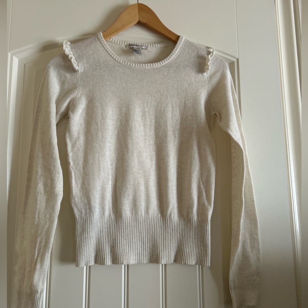 Mango Off-White Crew Neck Sweater